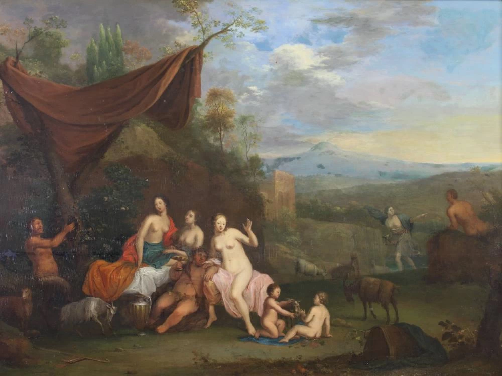 Scena baccanale in un paesaggio arcadico
